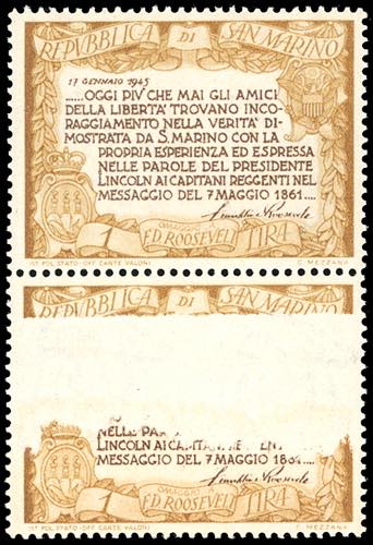 1947 - 1 lira Roosvelt, coppia ... 