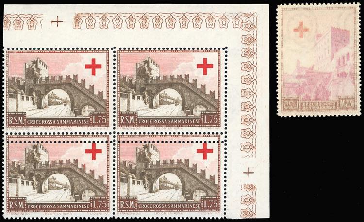 1951 - 75 lire Croce Rossa, blocco ... 