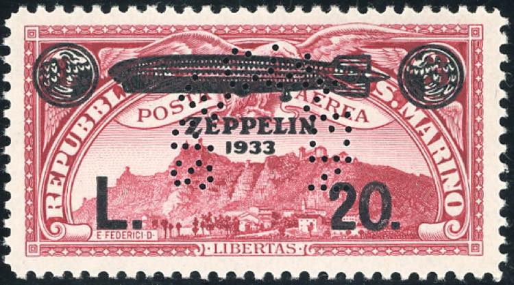 1933 - 20 lire su 3 lire carminio ... 