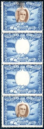 1947 - 1 lira Roosvelt, striscia ... 