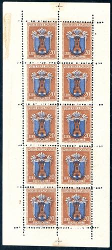 1945 - 20 lire Stemmi, minifoglio, ... 