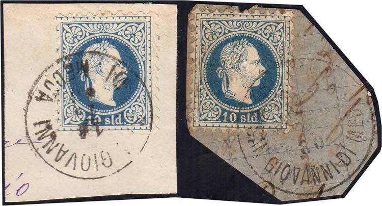 AUSTRIA 1867 - 10 k. azzurro (35), ... 