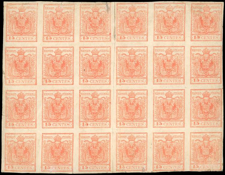 1854 - 15 cent. rosso vermiglio ... 