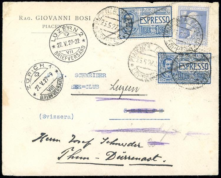 SVIZZERA/ITALIA 1927 - Redirected ... 