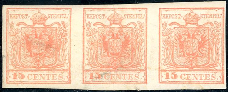 1854 - 15 cent. rosso vermiglio, ... 