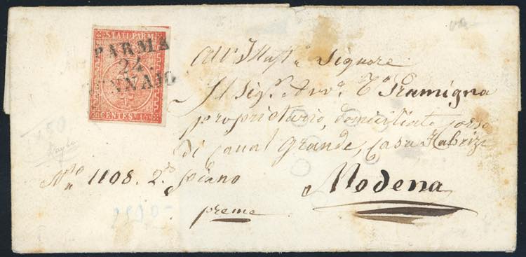 1855 - 15 cent. vermiglio (7), ... 