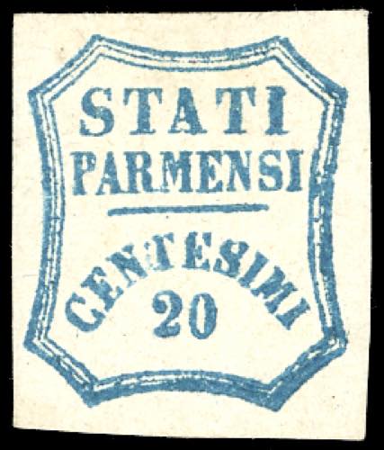 1859 - 20 cent. azzurro (15), ... 