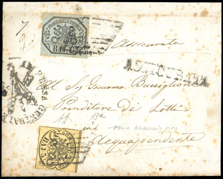 1858 - 3 baj giallo paglia, 6 baj ... 