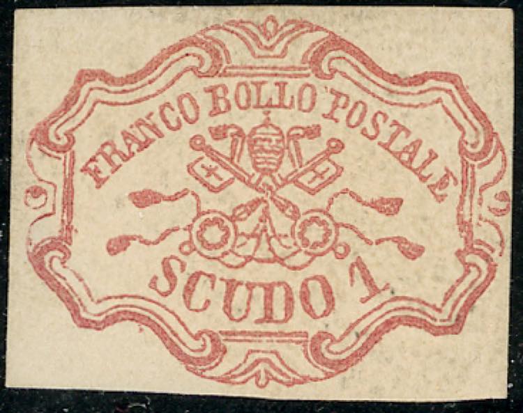 1852 - 1 scudo rosa carminio (11), ... 