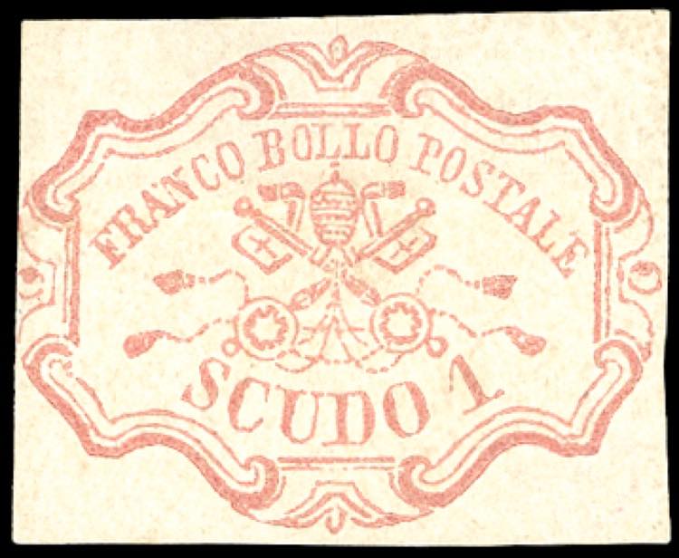 1852 - 1 scudo rosa carminio (11), ... 