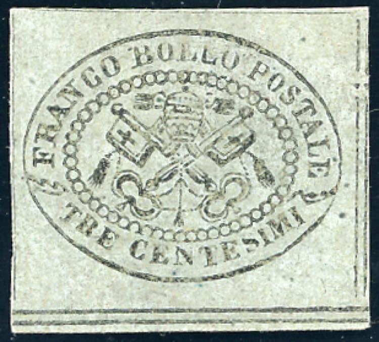 1867 - 3 cent. grigio (15), gomma ... 