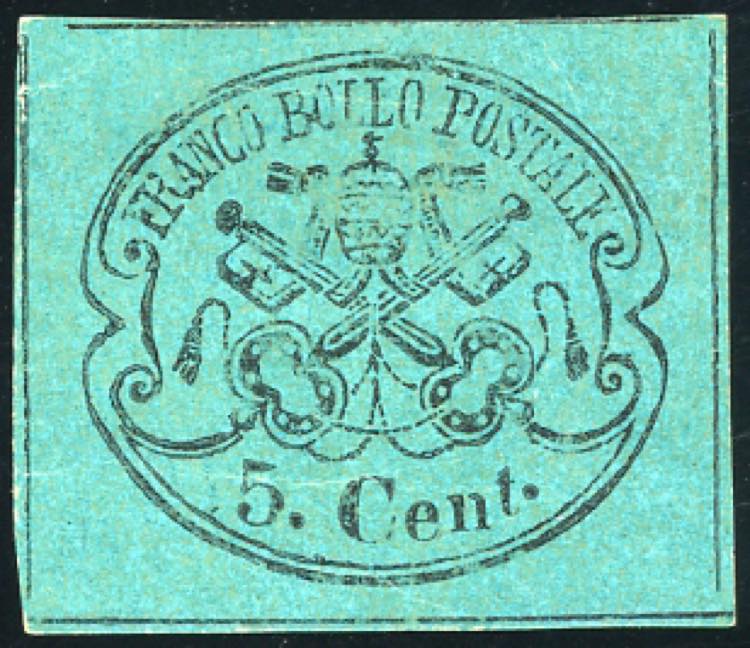 1867 - 5 cent. azzurro verdastro ... 