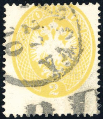 1863 - 2 soldi giallo, dent. 14, ... 