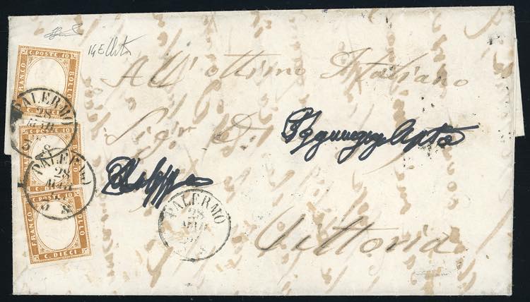 1863 - 10 cent. bistro /14E), tre ... 