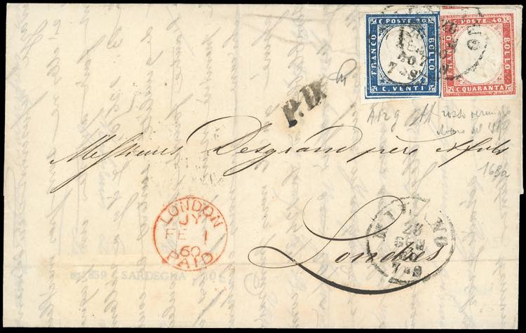 1860 - 40 cent. vermiglio mattone, ... 