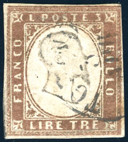 1861 - 3 lire rame vivo (18A), ... 