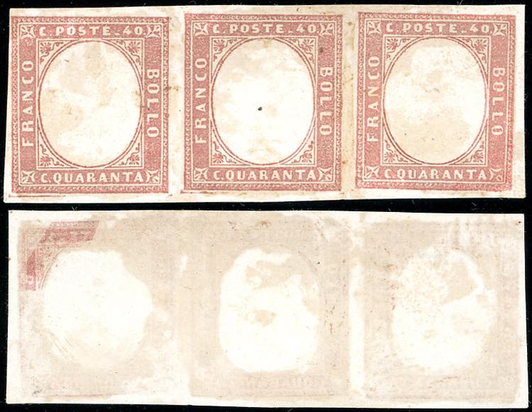 1861 - 40 cent., prova di stampa, ... 
