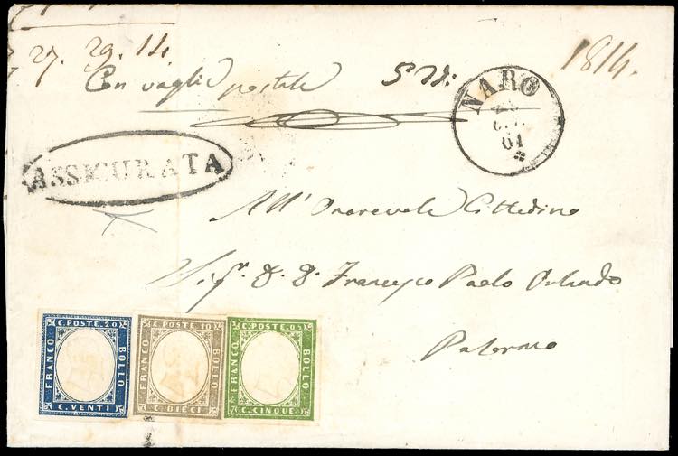 NARO, assicurata - 5 cent., 10 ... 