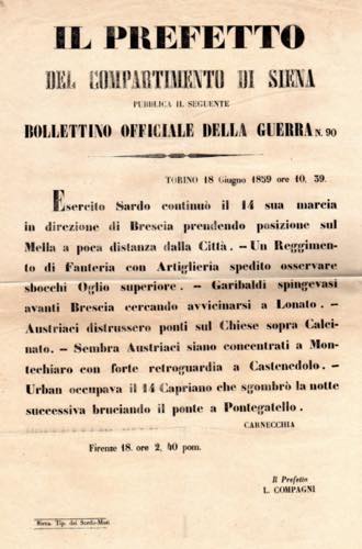 1859 - Manifesto a stampa del ... 