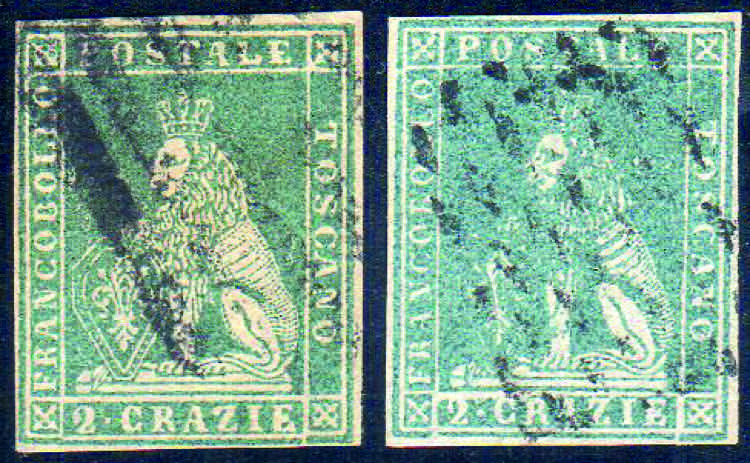 1857 - 2 crazie azzurro, II ... 