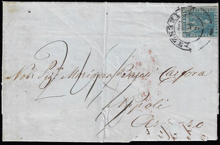 1859 - 6 crazie azzurro (15), ... 