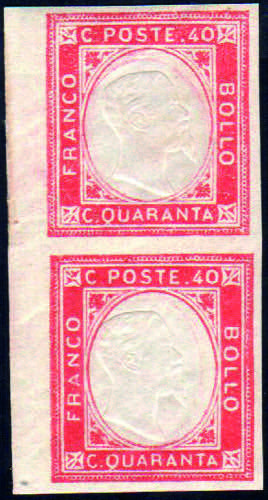 1861 - 40 cent. vermiglio, non ... 