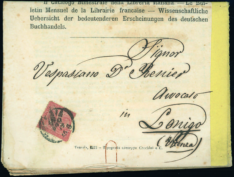 1872 - 2 cent. De La Rue, tiratura ... 