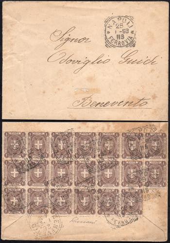 1898 - 1 cent. Stemma (65), blocco ... 