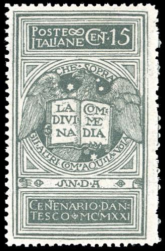 1921 - 15 cent. grigio Dante, non ... 