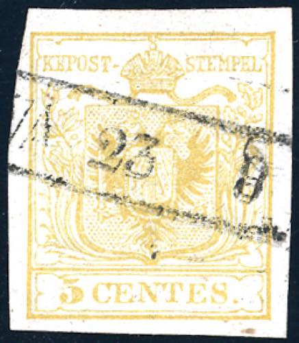 1850 - 5 cent. giallo limone ... 