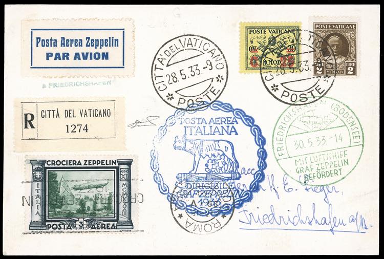 1933 - 3 lire Zeppelin (45), in ... 