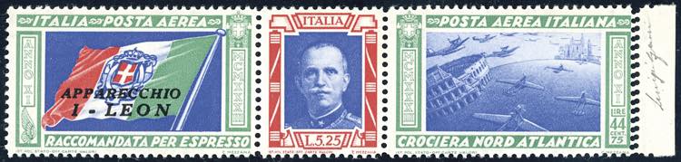 1933 - 5,25 + 44,75 lire Trittico ... 