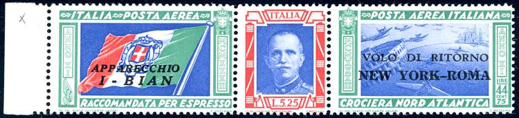 1933 - 5,25 + 44,75 lire trittico ... 