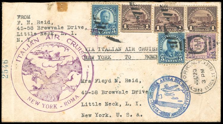 1933 - Aerogramma pluriaffrancato ... 