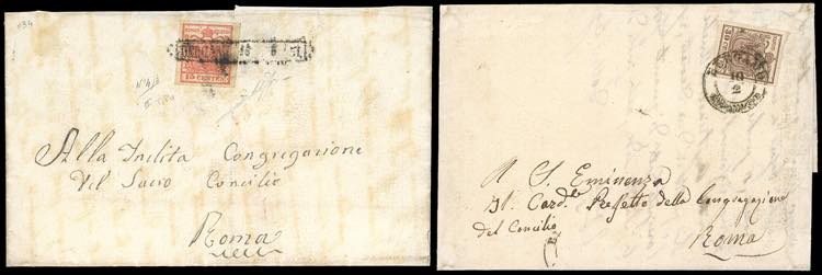 1851/52 - Due lettere, ... 