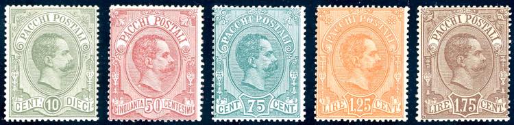 1884/86 - Umberto II, cinque ... 