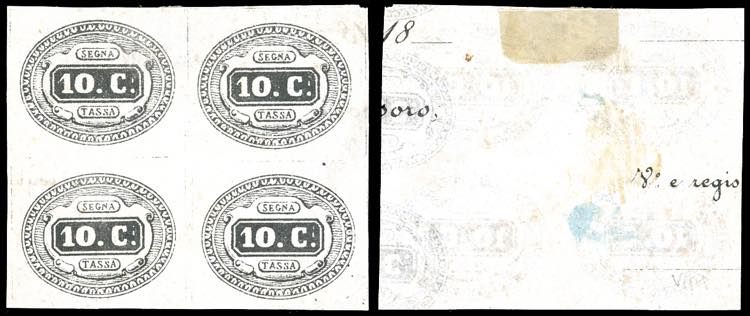 1863 - 10 cent. (1), prova in nero ... 