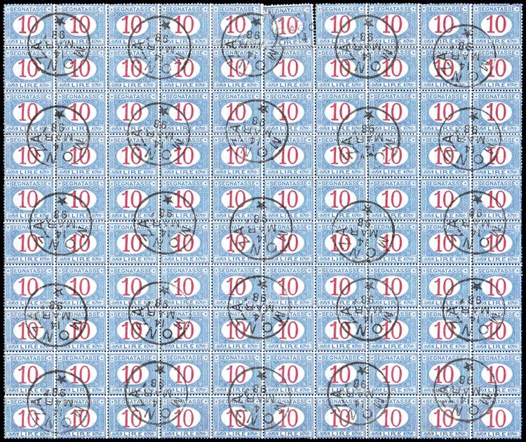 1893 - 10 lire azzurro e carminio ... 