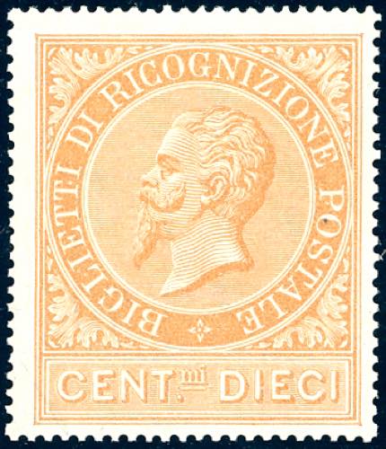 1874 - 10 cent. ocra arancio (1), ... 