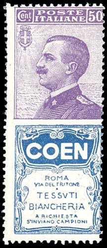1924 - 50 cent. Coen (10), gomma ... 