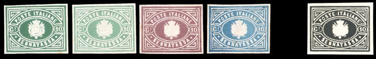 1864 - 10 cent. segnatasse, saggi ... 