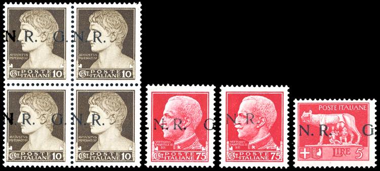 1944  -10 cent. blocco di quattro, ... 