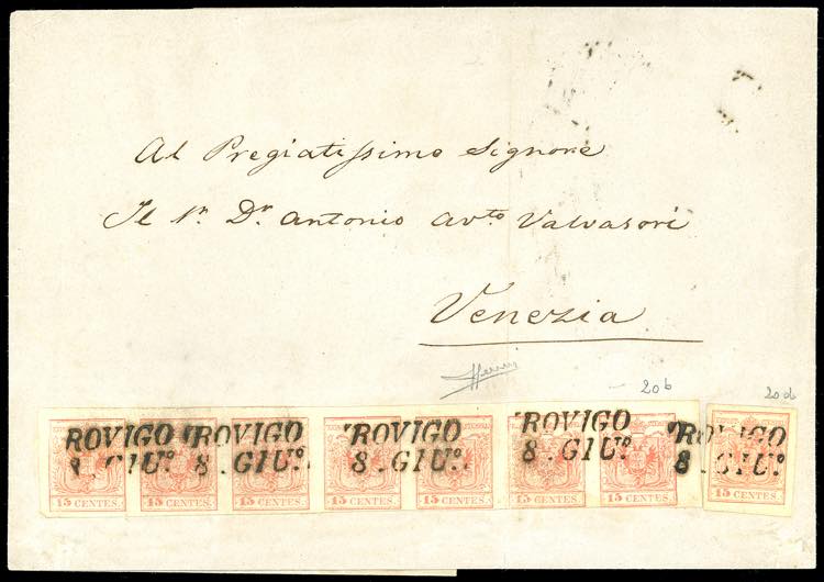 1854 - 15 cent. rosso salmone, ... 