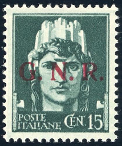 1943 - 15 cent. soprastampa G.N.R. ... 