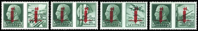 1944 - 25 cent, soprastampa fascio ... 