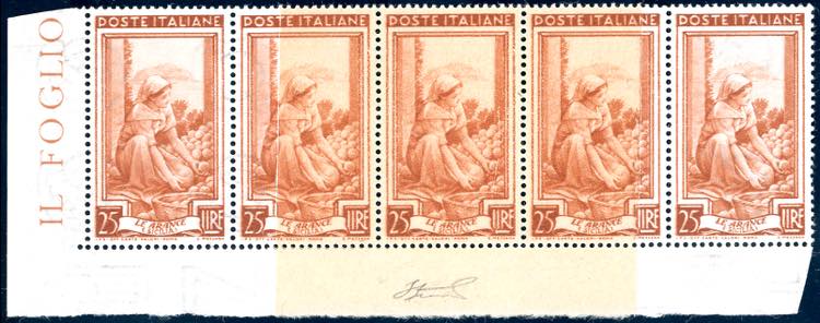 1950 - 25 lire Lavoro, filigrana ... 