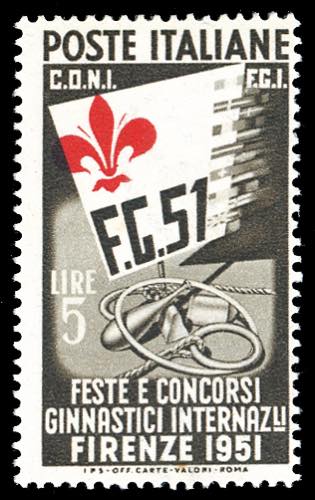 1951 - 5 lire Ginnici, stampa del ... 