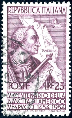 1954 - 25 lire Vespucci, dent. 12 ... 