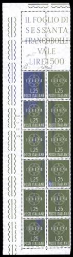 1959 - 25 lire Europa, blocco ... 