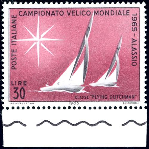 1965 - 30 lire Vela, stampa su ... 
